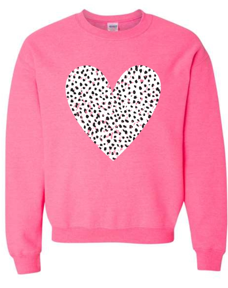 White and Black Heart Sweatshirt