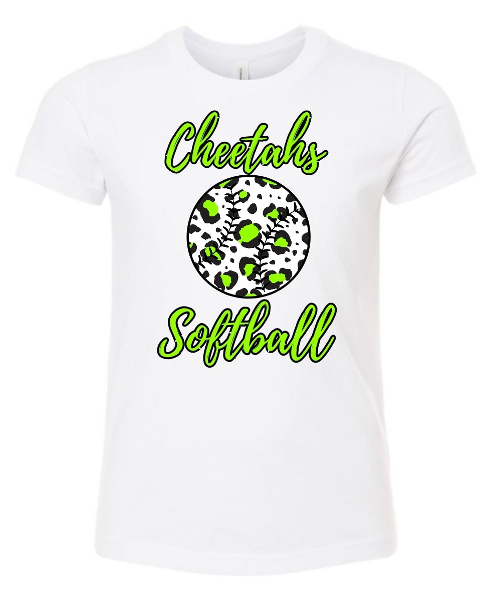 Cheetahs Softball Leopard Ball Tee