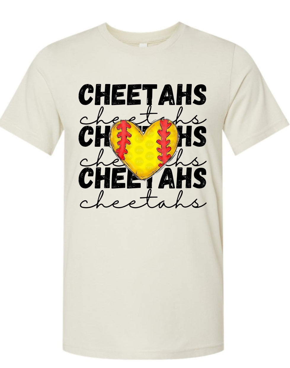 Cheetahs Softball Heart Tee