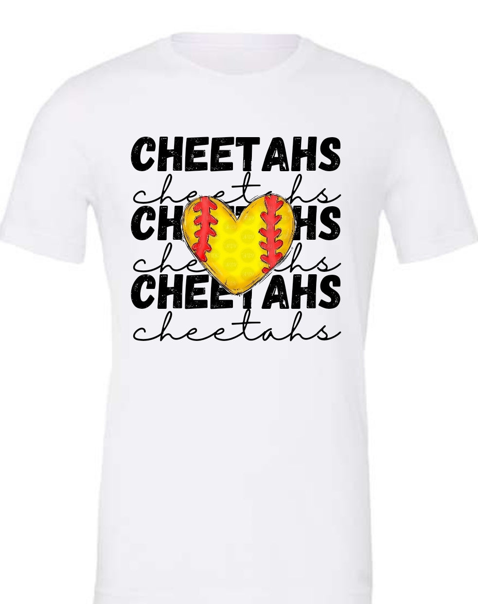 Cheetahs Softball Heart Tee