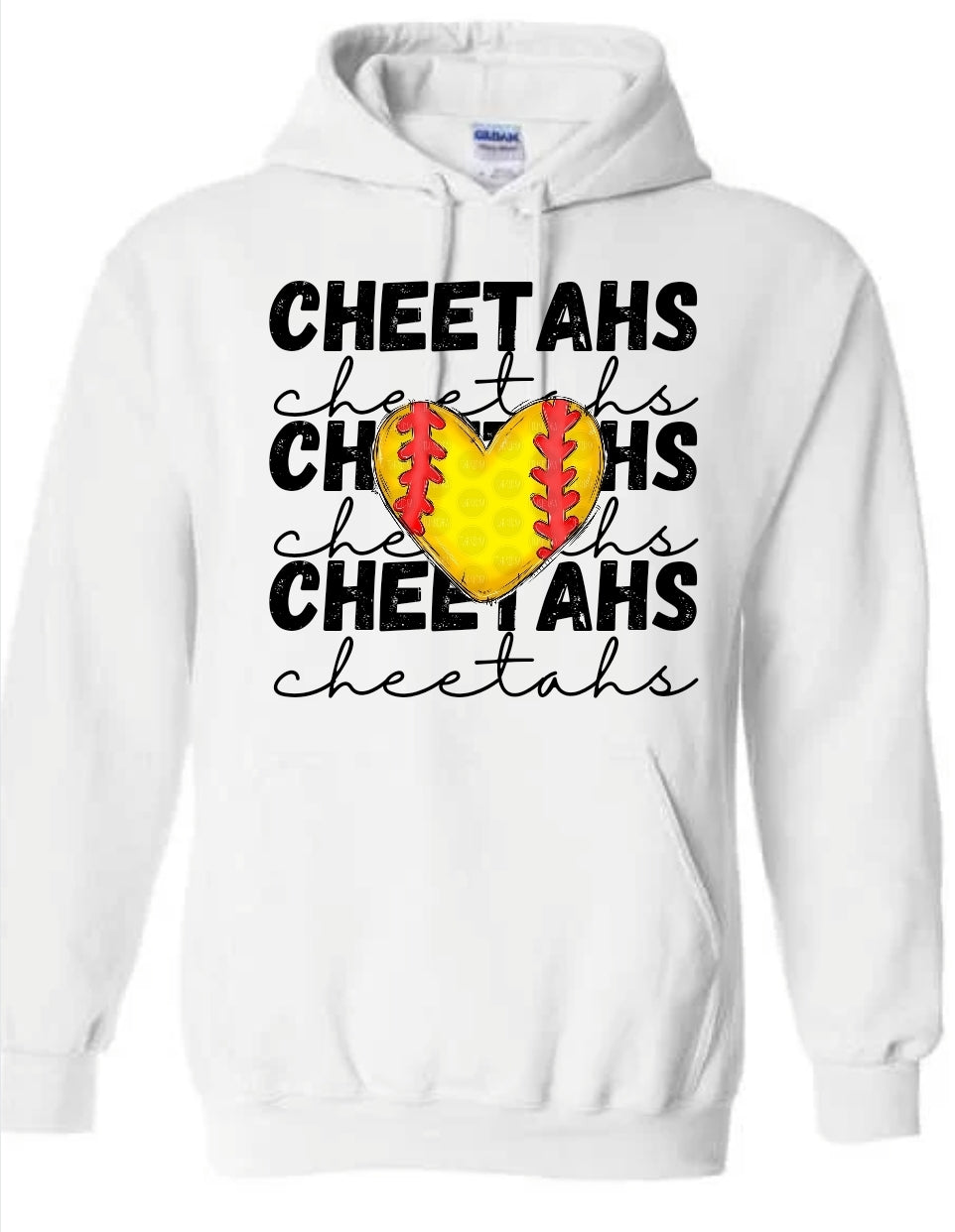 Cheetahs Softball Heart Sweatshirt-Hoodie