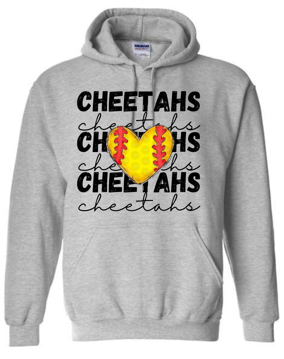 Cheetahs Softball Heart Sweatshirt-Hoodie