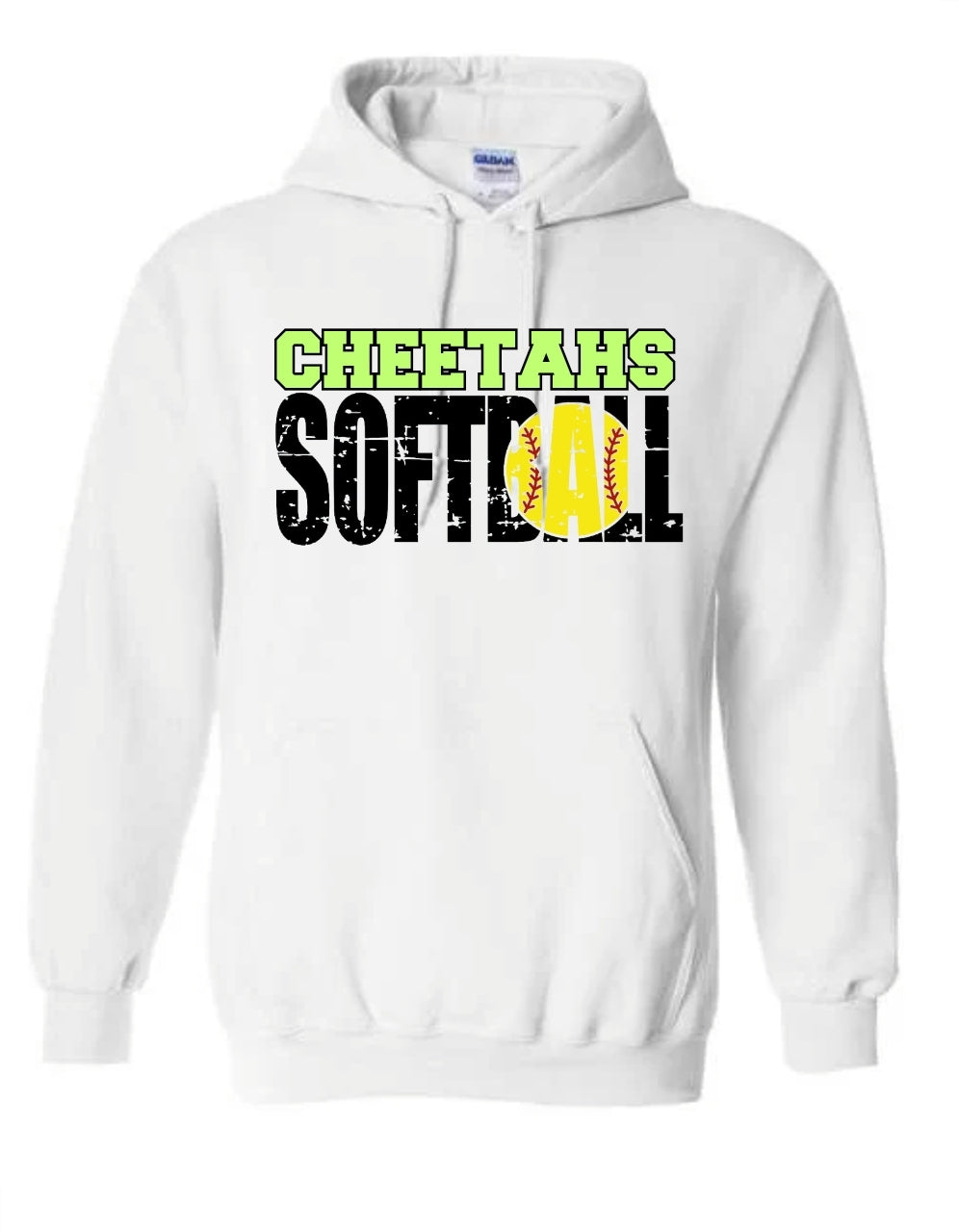 Cheetahs Softball Distressed Sweatshirt-Hoodie