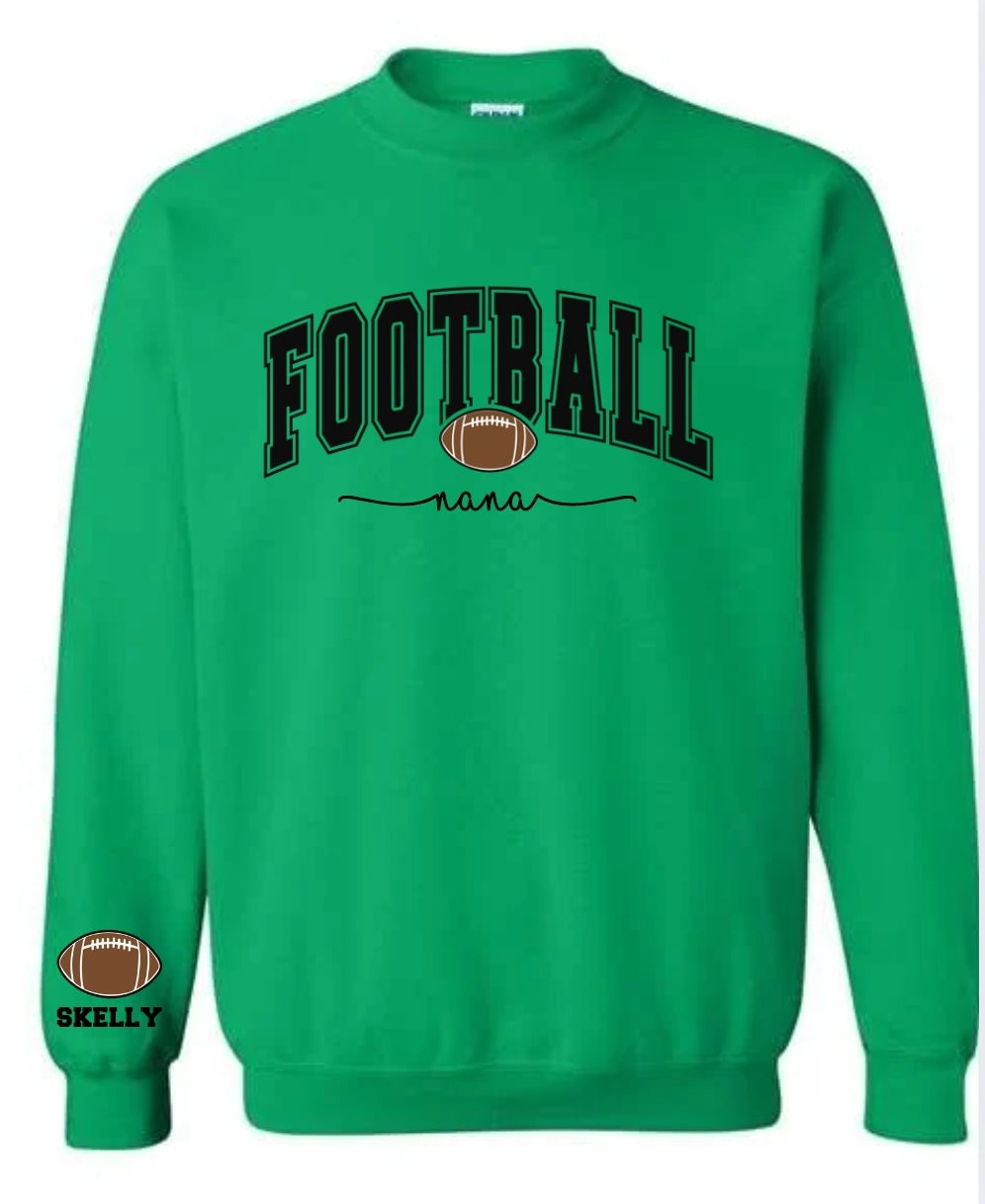 Football Nana Sweatshirt with Custom Sleeve