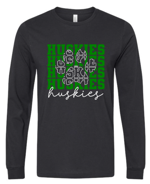 Husky Paw Print Long Sleeve tee