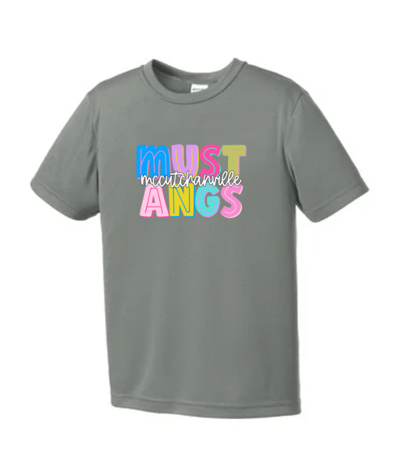 Mccutchanville mustangs colorful short sleeve DRIFIT tee