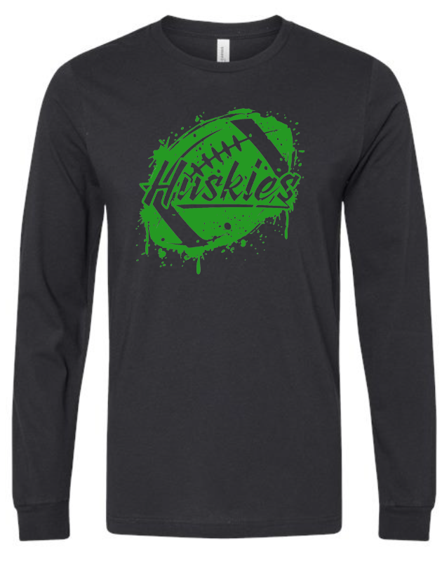 Huskies Football Distressed Long Sleeve ADULT