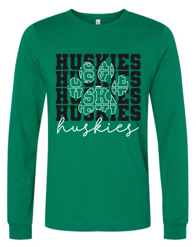 Husky Paw Print Long Sleeve tee