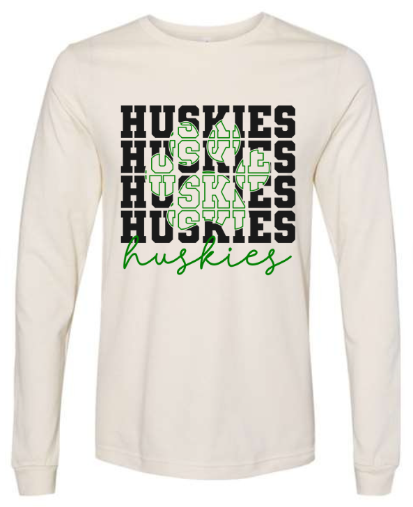 Husky Paw Print Long Sleeve tee