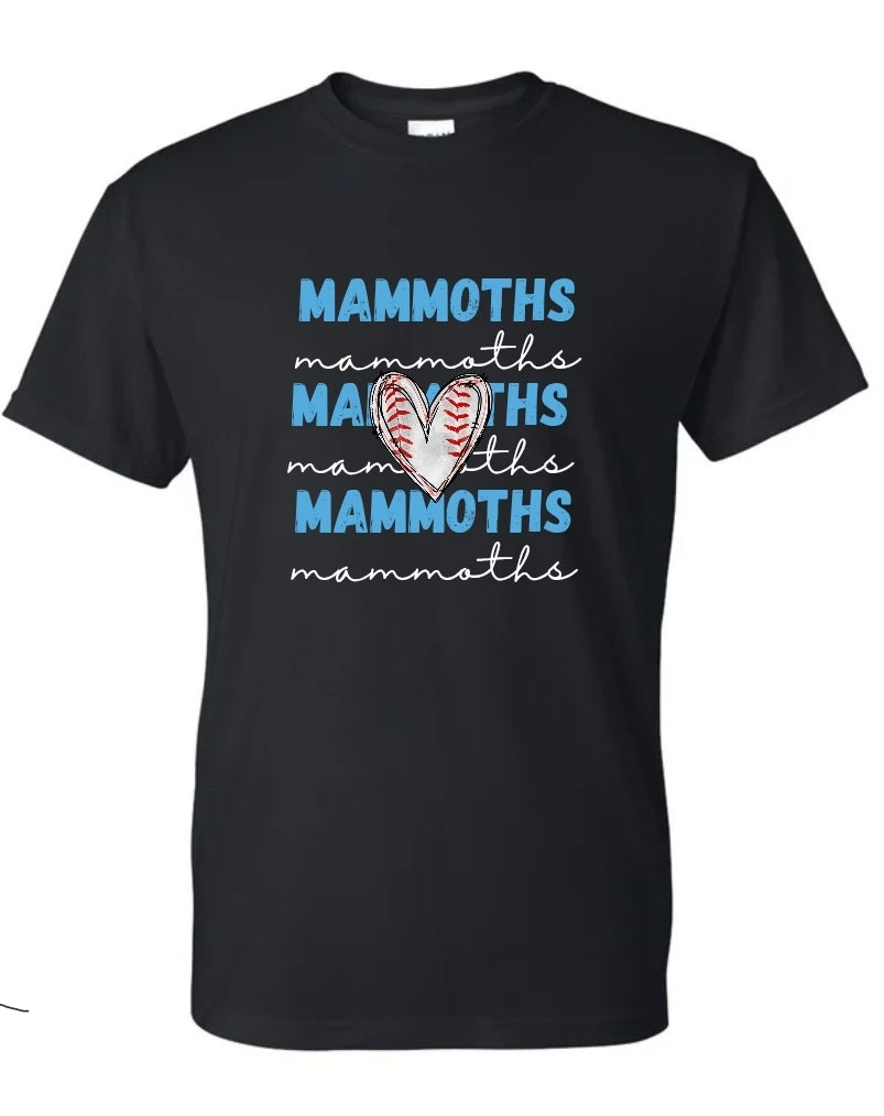 Mammoth Baseball Stacked with baseball heart