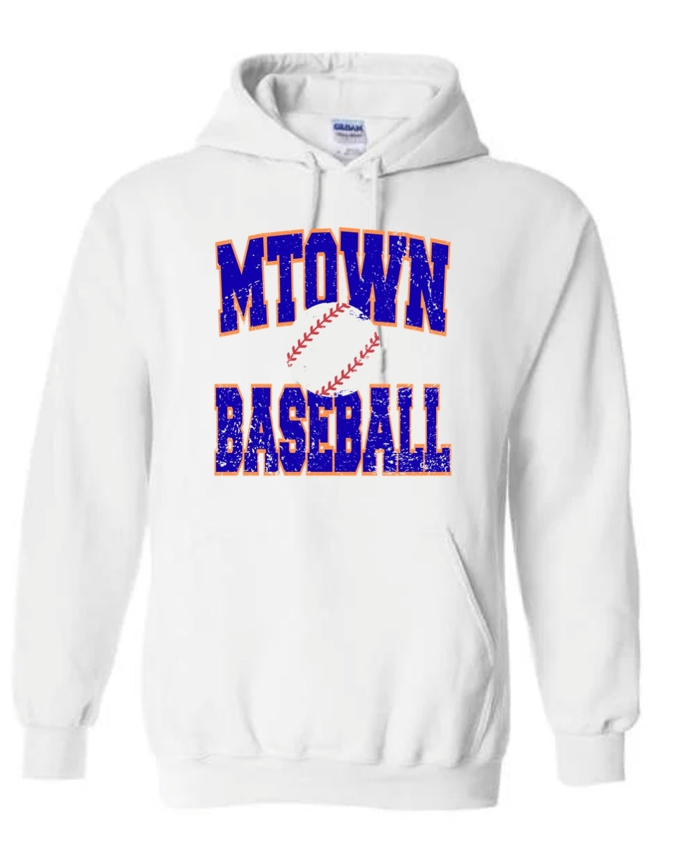 MTown baseball distressed hoodie