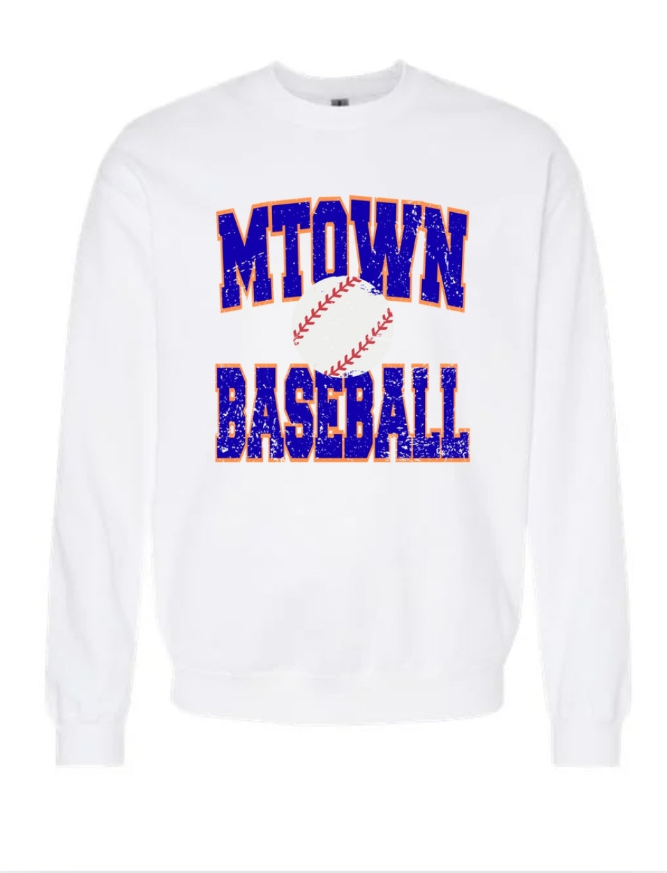 MTown baseball distressed sweatshirt
