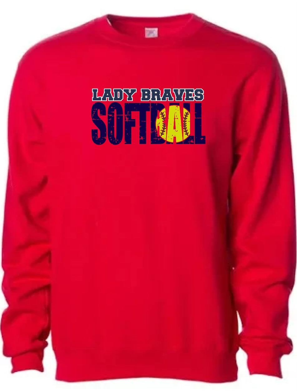 Lady Braves Softball Sweatshirt