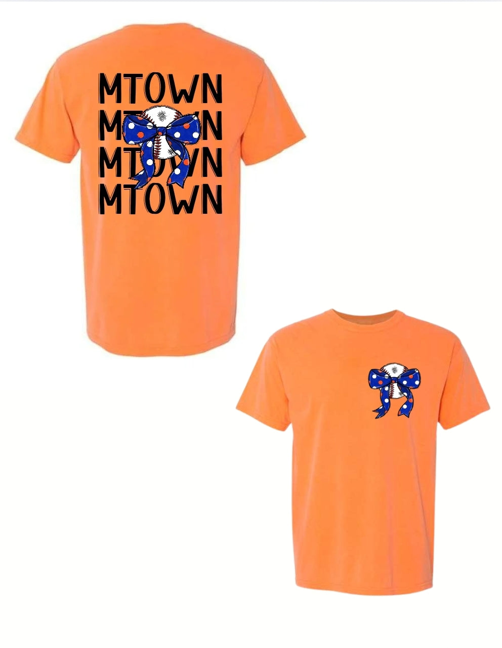 MTown baseball bow Tee