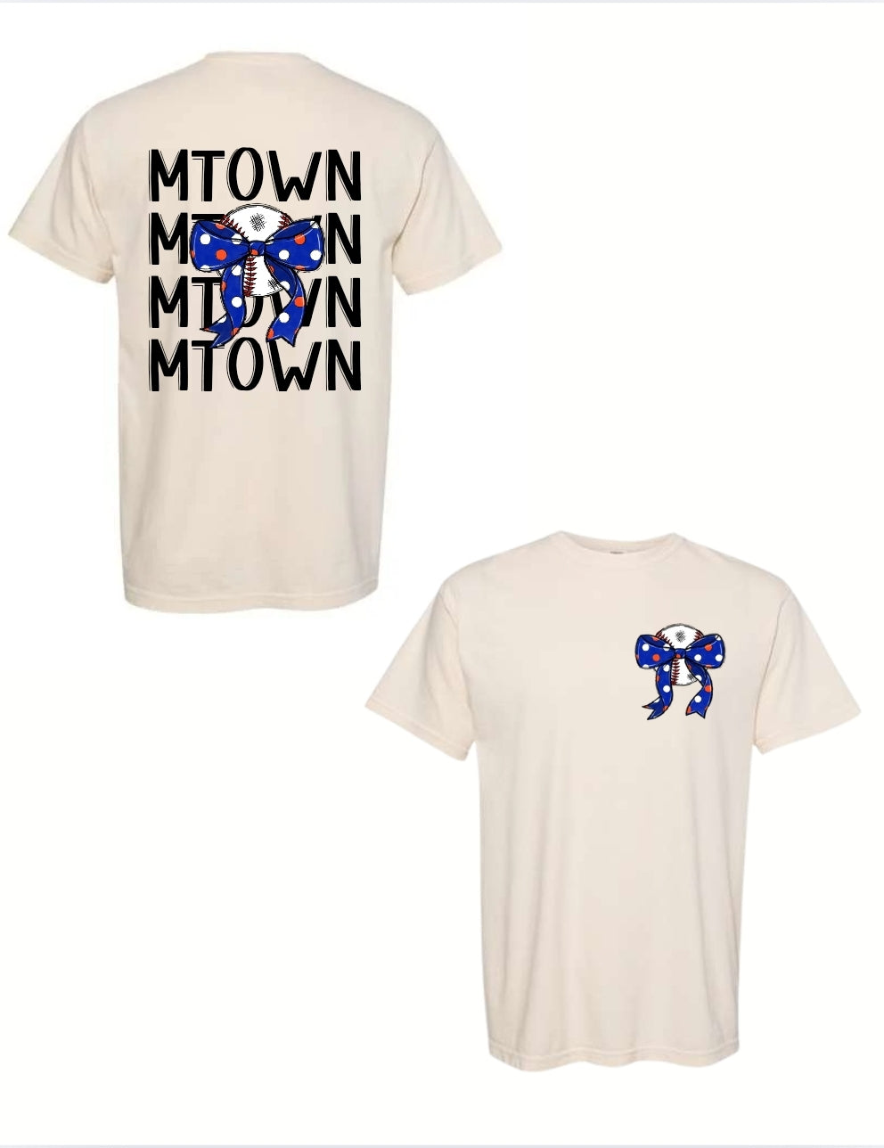 MTown baseball bow Tee