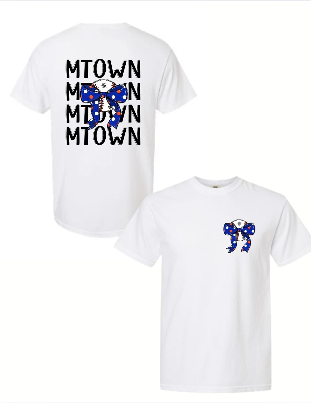 MTown baseball bow Tee