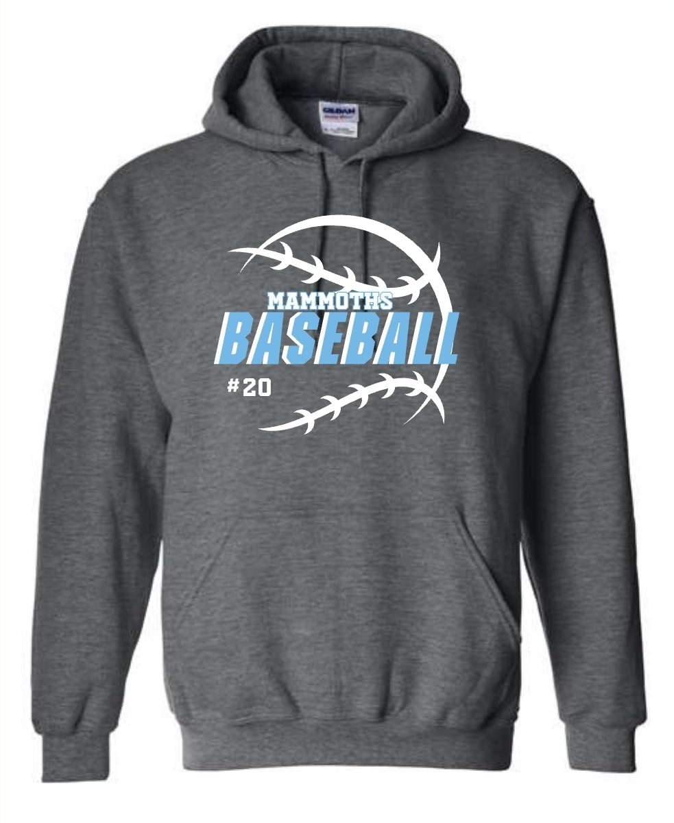 Mammoths Baseball with number Hoodie