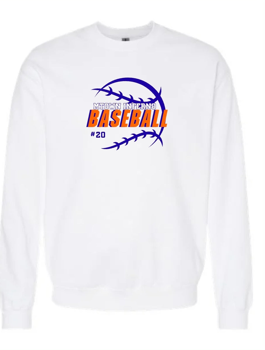 Mtown Inferno Baseball and Number Sweatshirt