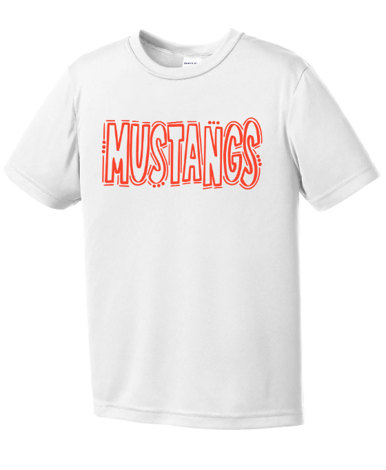 Mustang Doodle Youth Short Sleeve DRI FIT Tee