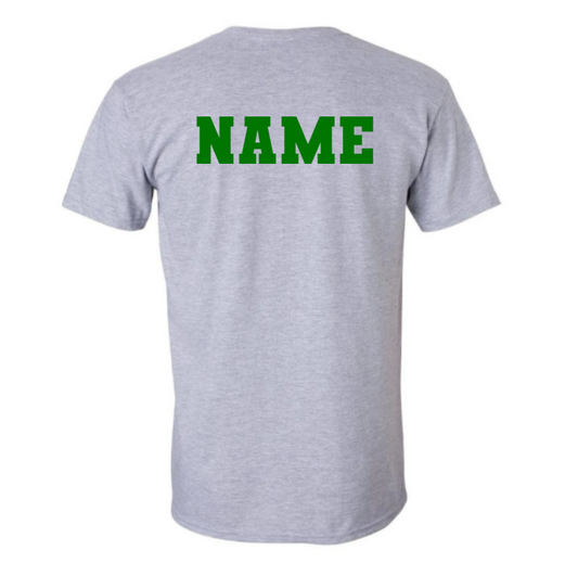 NAME ON BACK OF FAN SHIRT