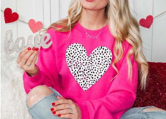 White and Black Heart Sweatshirt