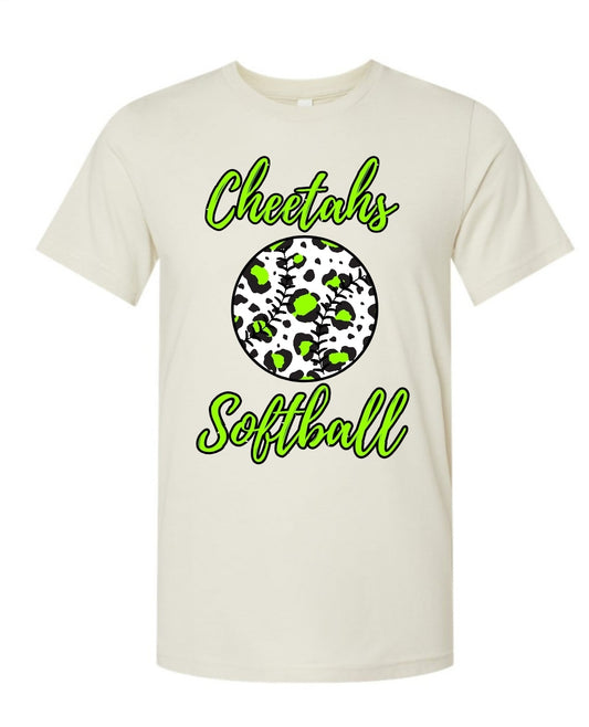 Cheetahs Softball Leopard Ball Tee