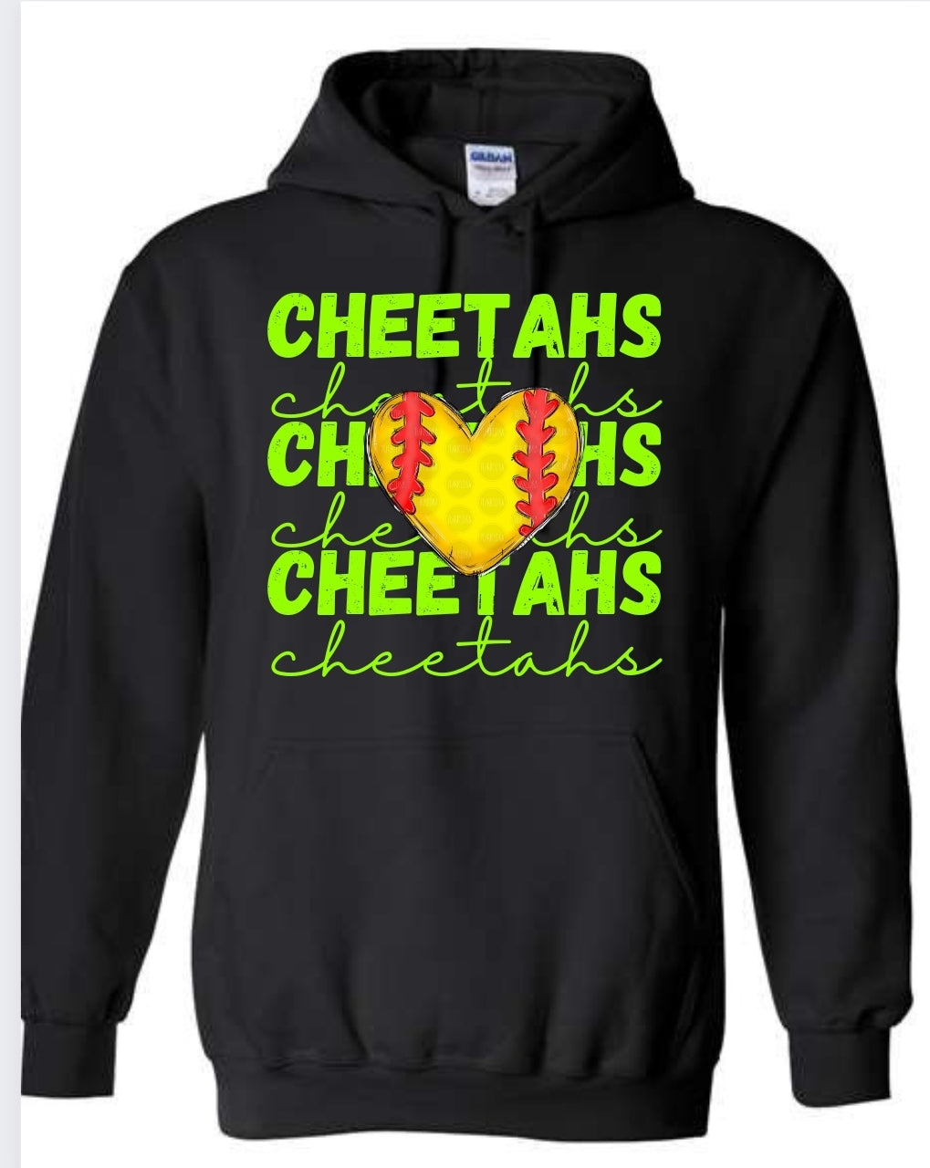 Cheetahs Softball Heart Sweatshirt-Hoodie