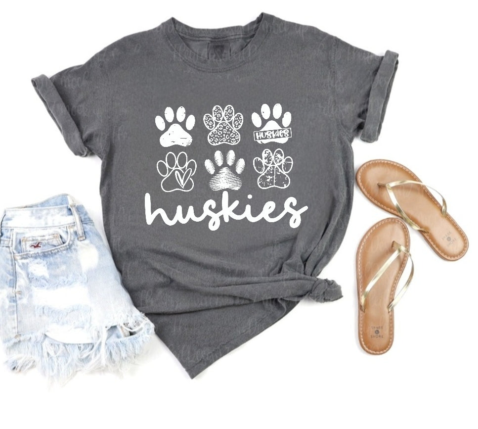 Huskies Paw Prints Tee