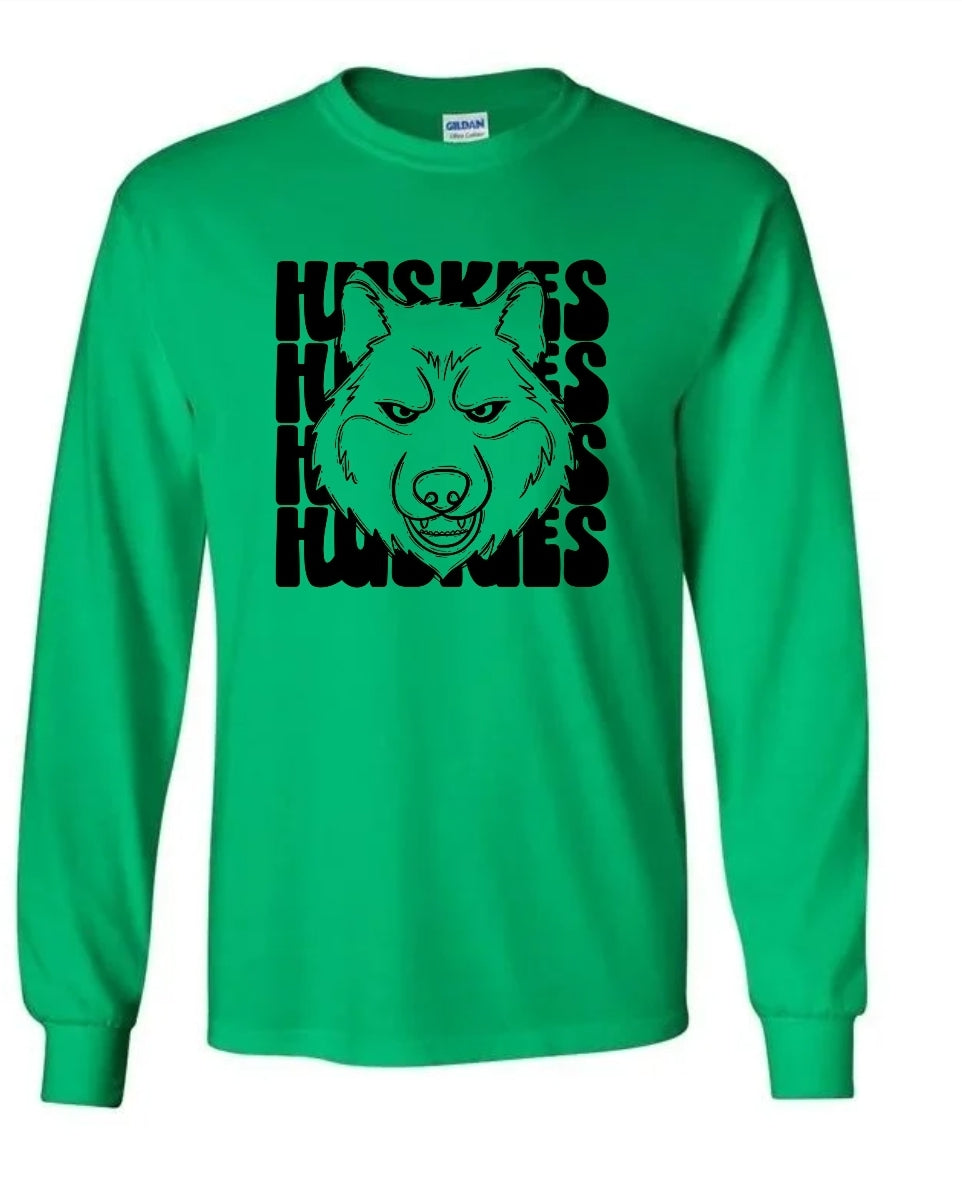 Huskies stacked Long Sleeve