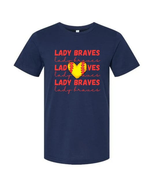 Lady Braves Cursive Tee