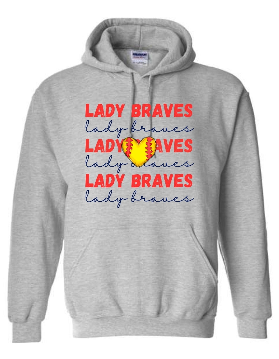 Lady Braves Cursive Hoodie – Skelly Designs & Co