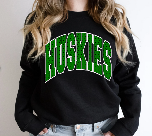 Huskies Curved Varsity Polka Dot