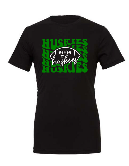 Huskies Heart and Football Short Sleeve Tee