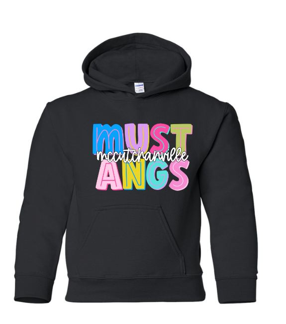 Mccutchanville mustangs colorful Hoodie