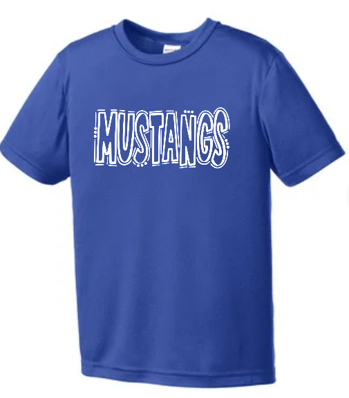 Mustang Doodle Adult Short Sleeve  DRI FIT Tee