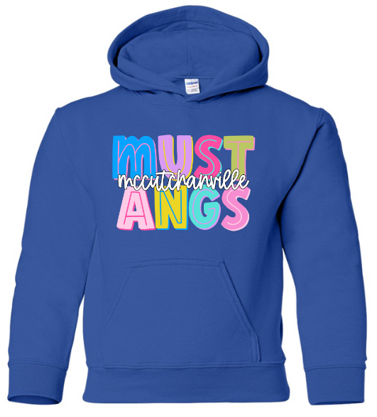 Mccutchanville mustangs colorful Hoodie