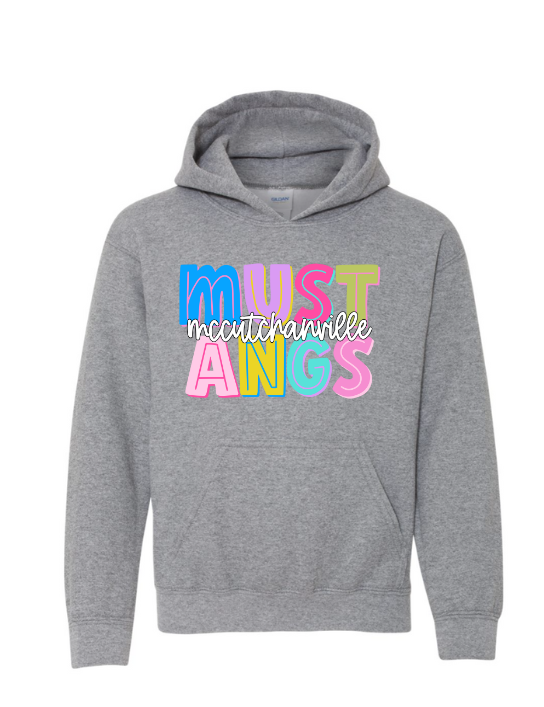 Mccutchanville mustangs colorful Hoodie