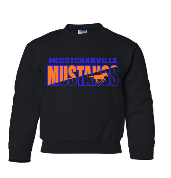 Mccutchanville Mustangs Horse Crewneck Sweatshirt