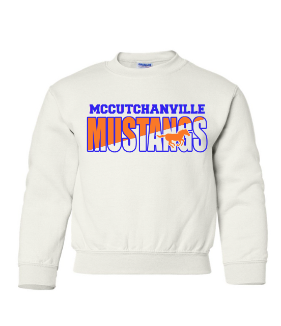 Mccutchanville Mustangs Horse Crewneck Sweatshirt