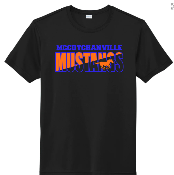 Mccutchanville mustangs horse short sleeve  DRIFIT tee