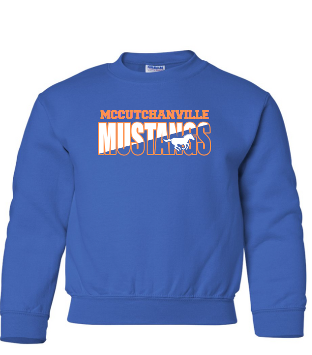 Mccutchanville Mustangs Horse Crewneck Sweatshirt