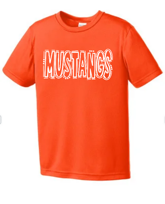 Mustang Doodle Youth Short Sleeve  DRI FIT Tee