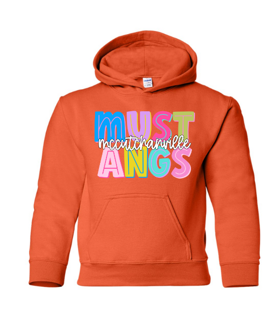 Mccutchanville mustangs colorful Hoodie