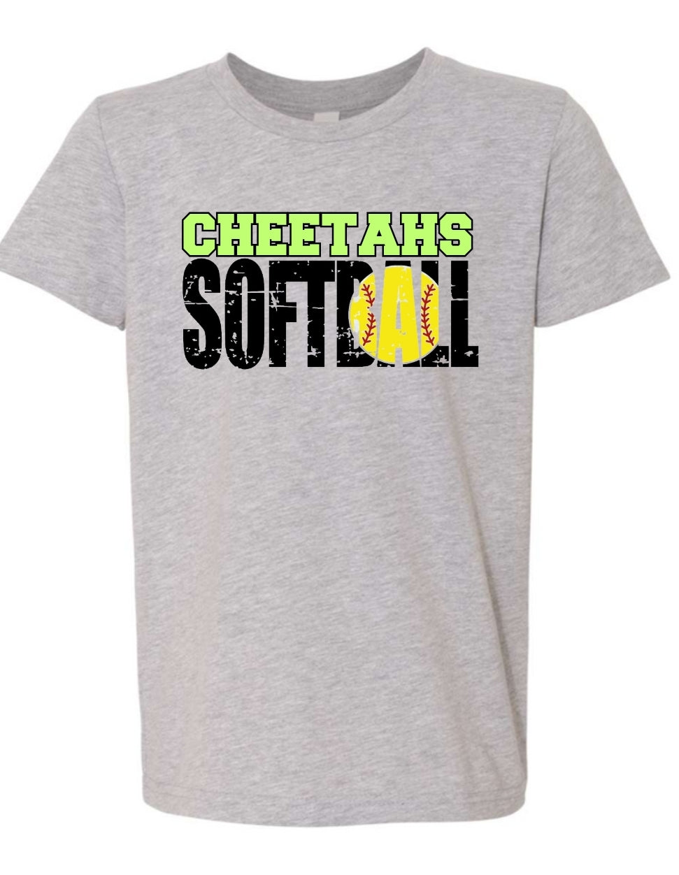 Cheetahs Softball Distressed Tee