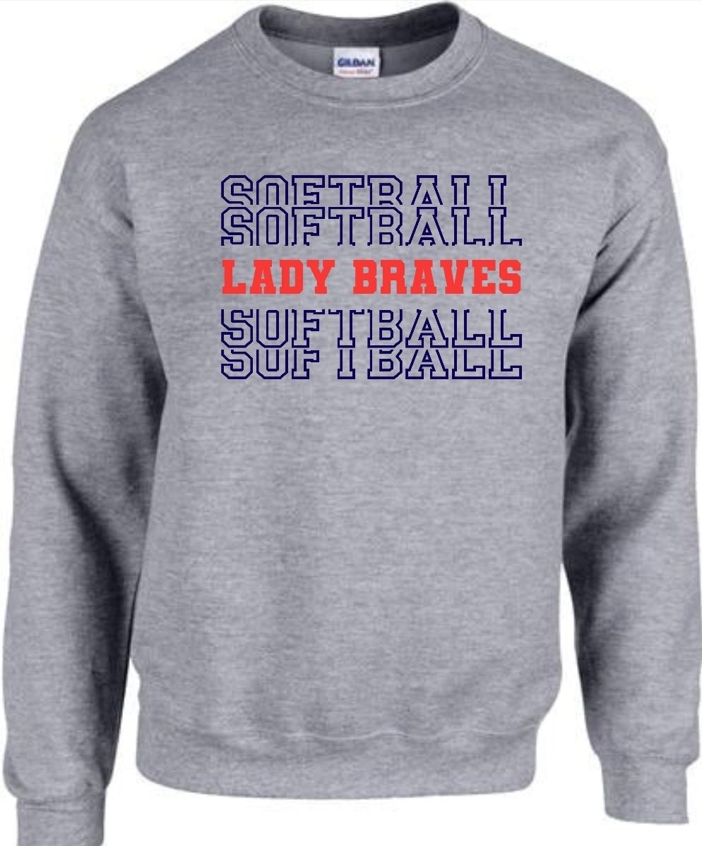 Lady Braves Stacked Sweatshirt