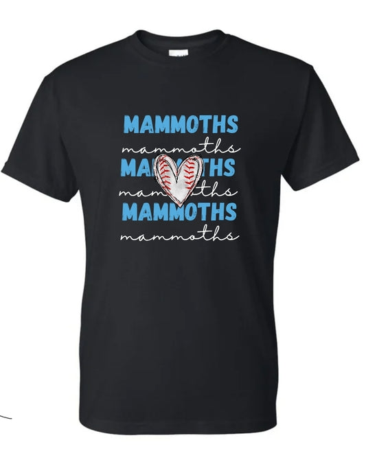 Mammoth Baseball Stacked with baseball heart