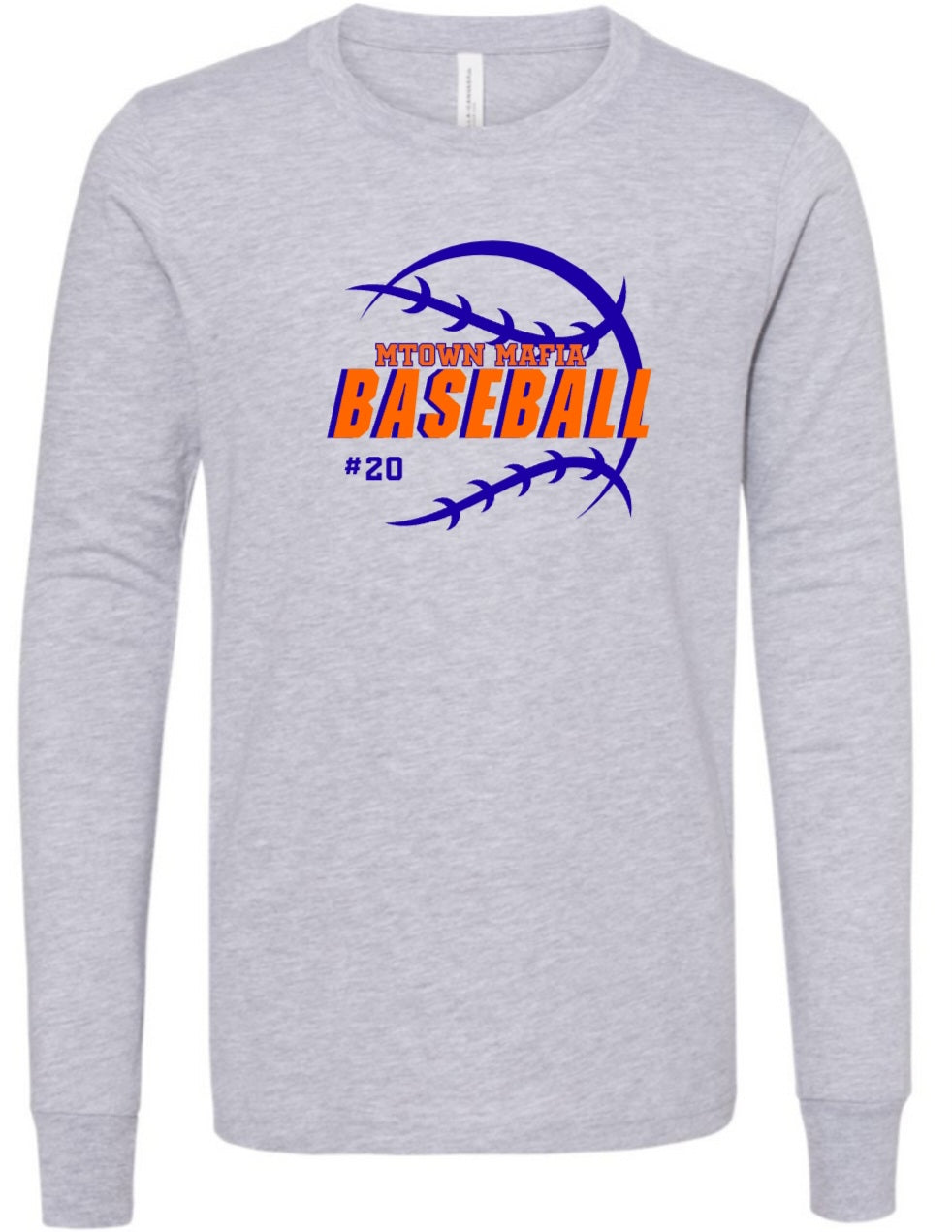 Mtown Mafia Baseball with number Long Sleeve