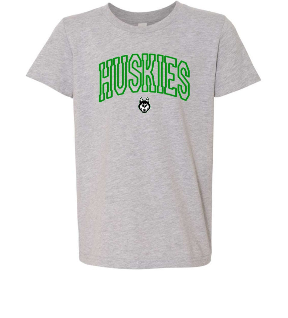 Faux Embroidered Huskies Tee