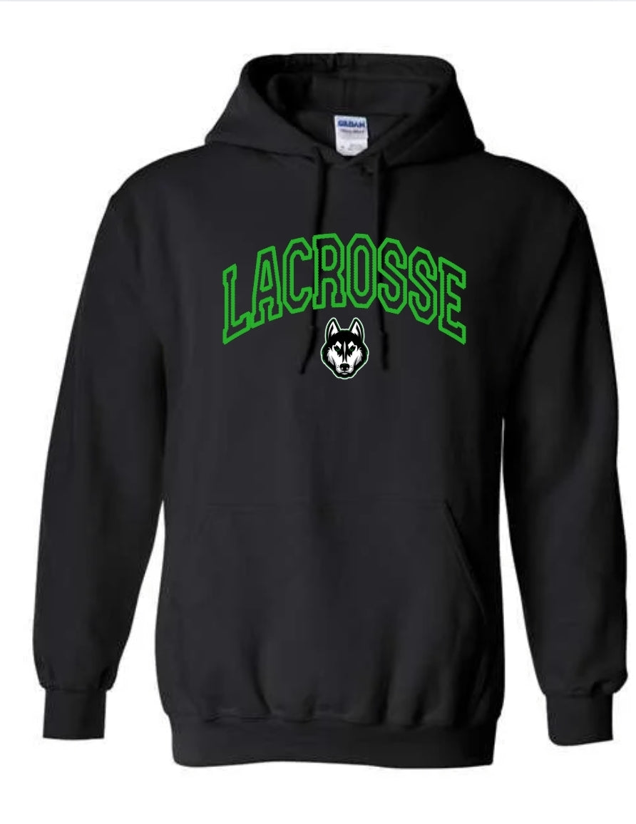 Faux Embroidered Lacrosse Hoodie