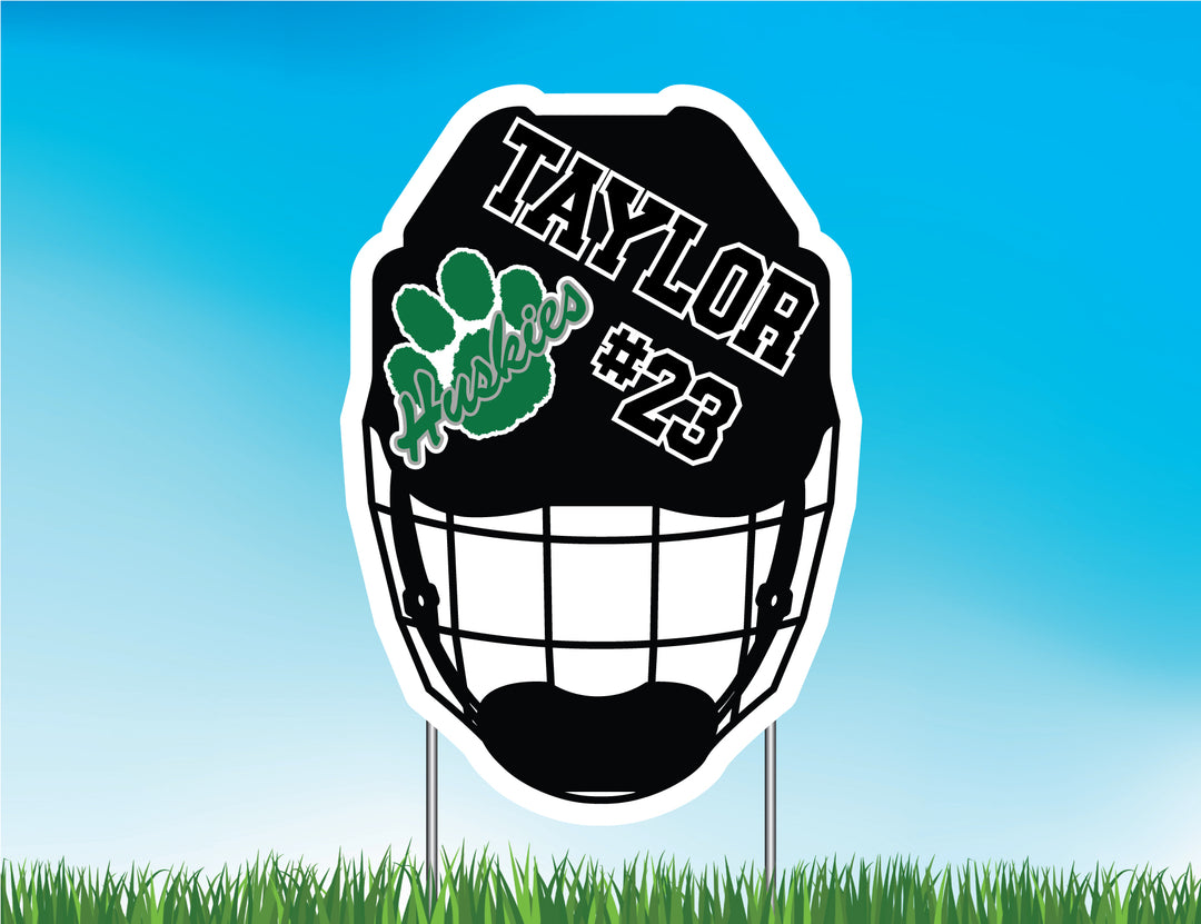 North Lacrosse Helmet Yard Sign